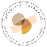 Inclusive therapist badge celebrating all identities and bodies