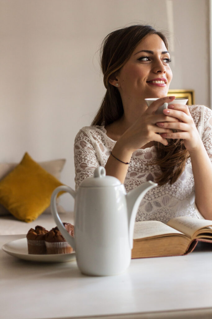 Therapy for depression in Blaine MN Woman drinking coffee