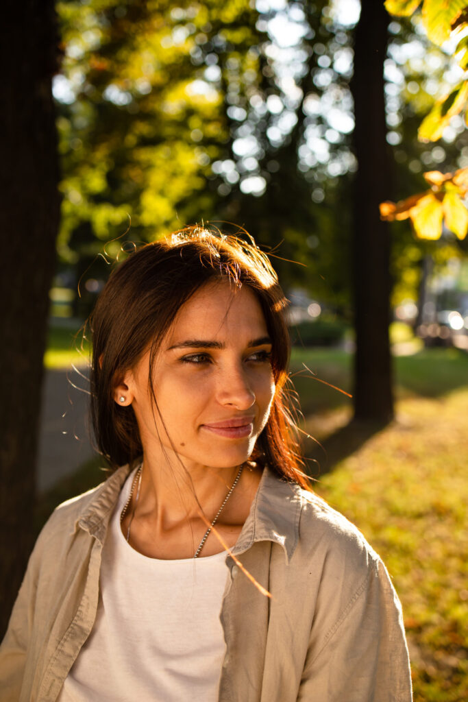 Therapy in Blaine MN Woman in the sunlight