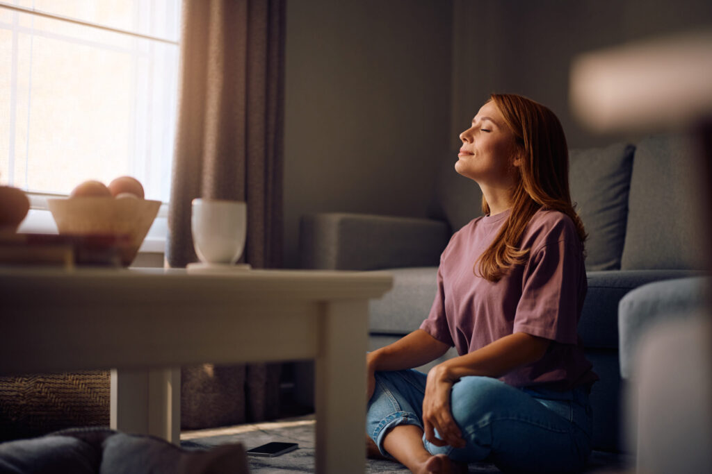 Therapy for anxiety in blaine mn Woman sitting in a lotus pose