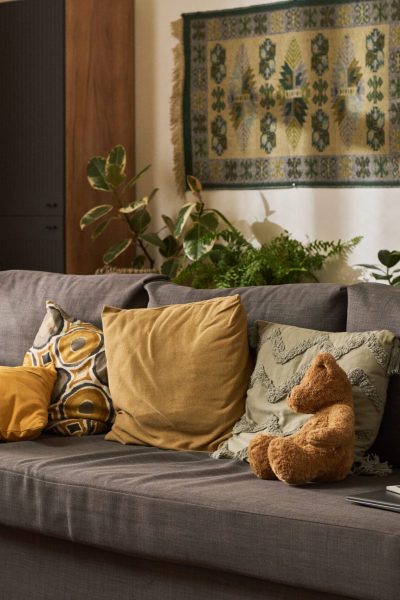 Comfortable couch in inviting living room. Therapy in Blaine MN