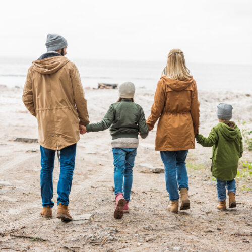 Therapy in Blaine MN . Family walking on the beach