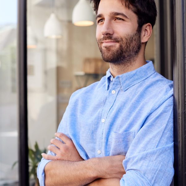 Therapy for anxiety in Blaine MN Man standing in doorway