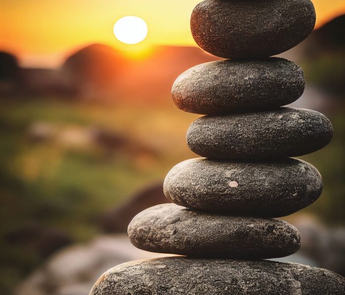 A vertical shot of stones stacked on each other